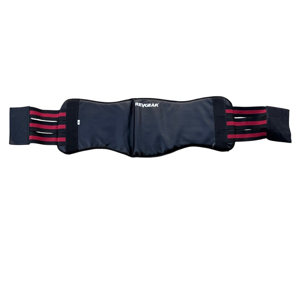 Revgear MMA Back Support‎ Belt XL Black Red Triple Strap Lumbar Brace Training